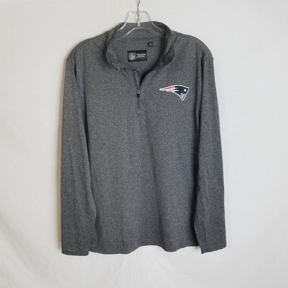 New England Patriots NFL Team Apparel  1/4 Zip Long Sleeve Shirt Mens Size Small